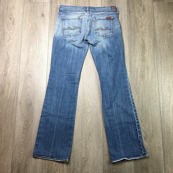 For All 7 Mankind Cotton Denim Bootcut Jeans Blue Size 30 - Picture 2 of 8